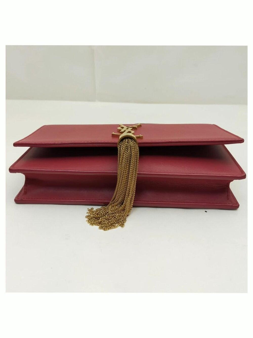 Authentic Saint Laurent Kate Tassel Chain Wallet Pink Leather YSL Crossbody - Picture 7 of 10